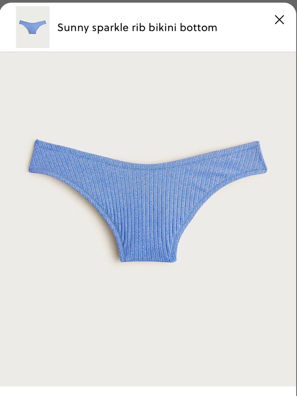Jcrew Sunny sparkle rib bikini bottom size M
